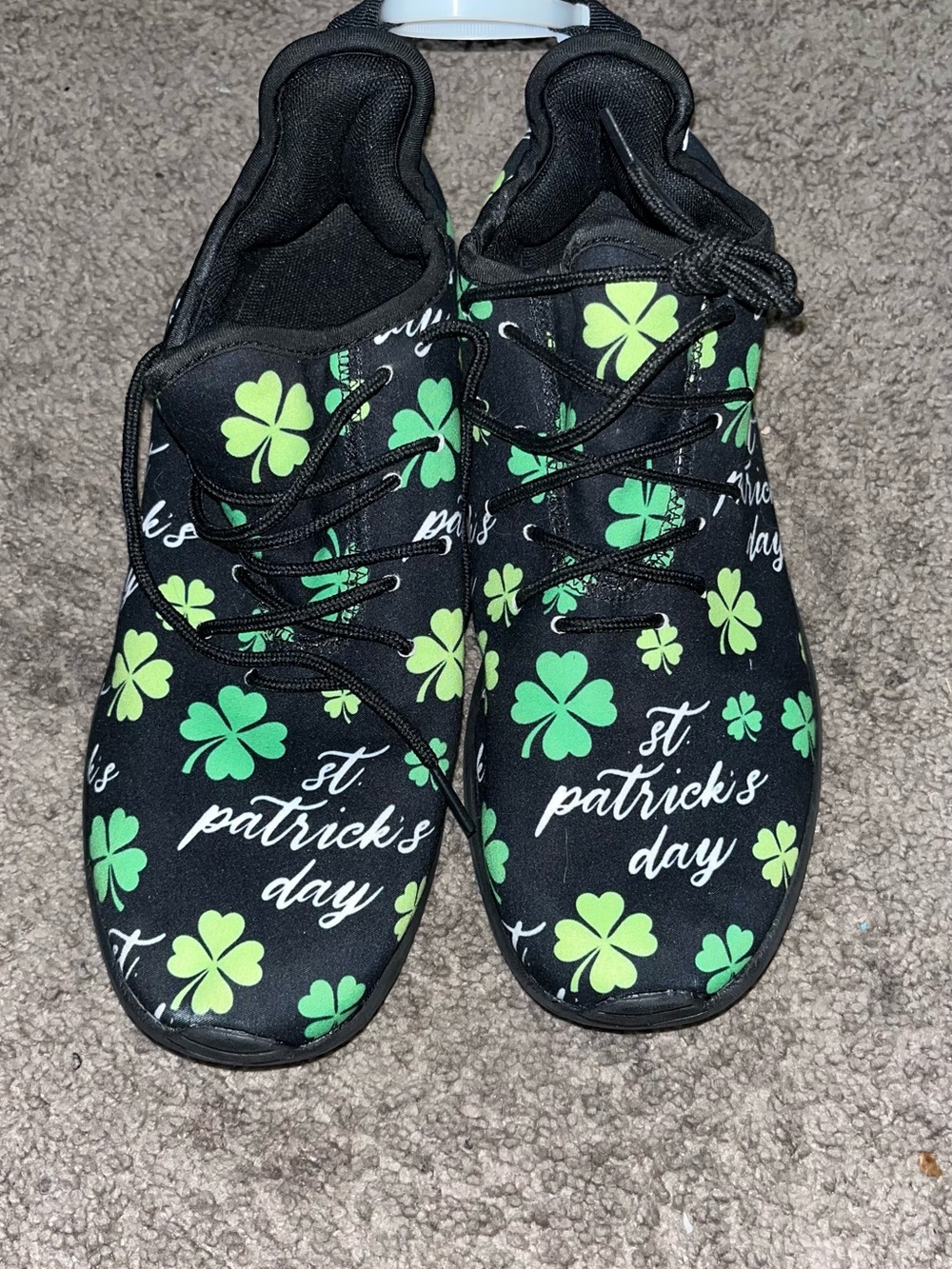 Kids St. Patrick's Day Green Clover Athletic Shoes
